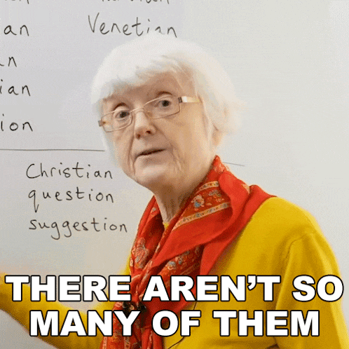 A gif of a person in front of a white board saying 'there aren't so many of them'