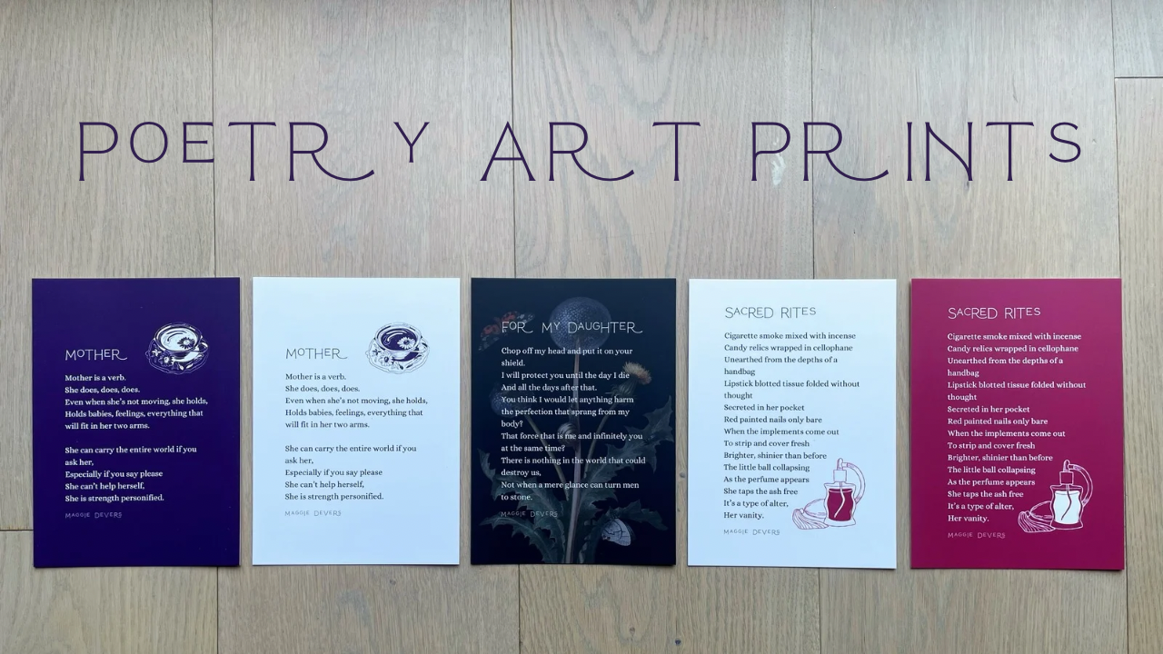 Poetry Art Prints by Maggie Devers from the ArtSet Press