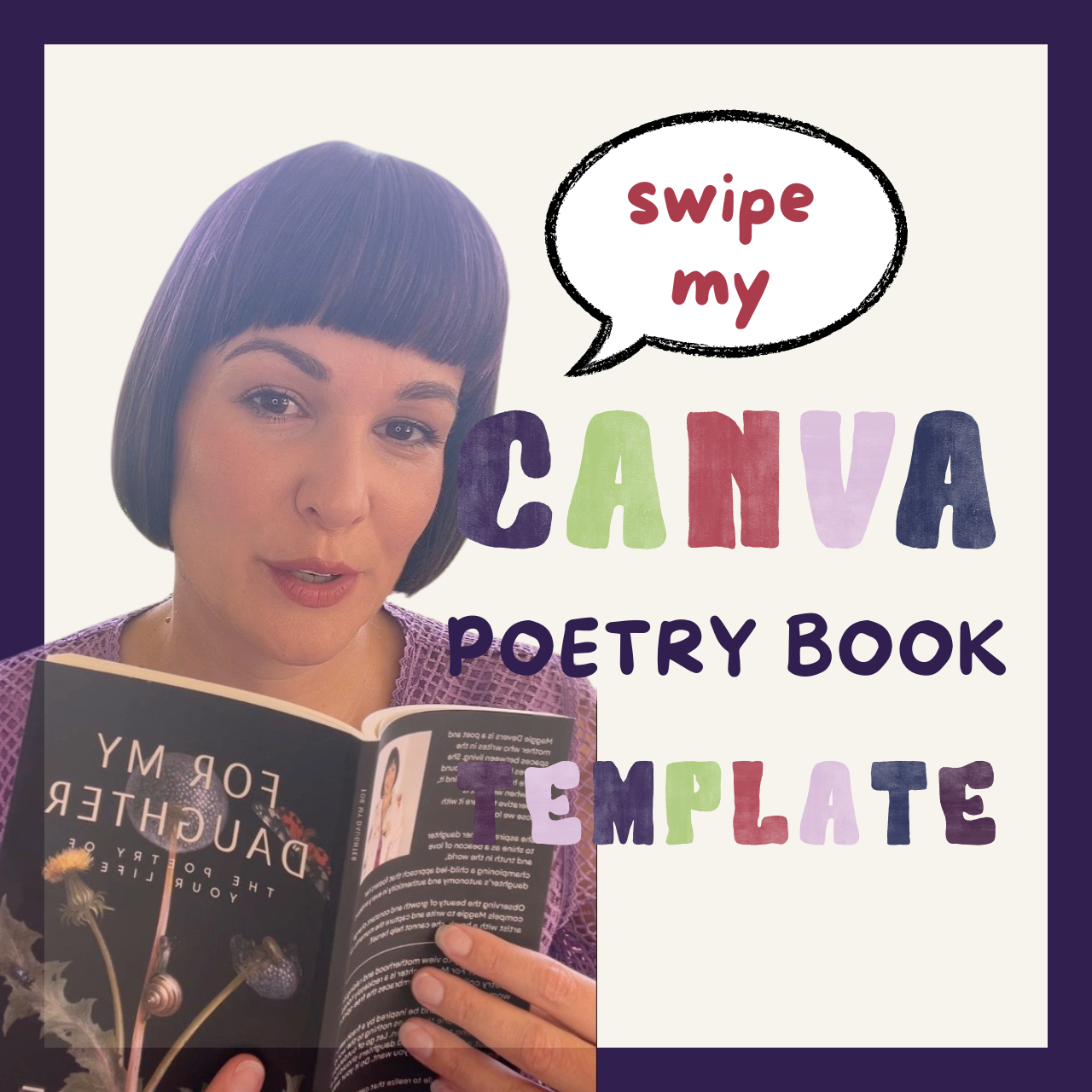 Swipe my Canva poetry book template