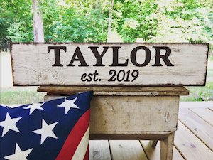 Hand-painted Established signs