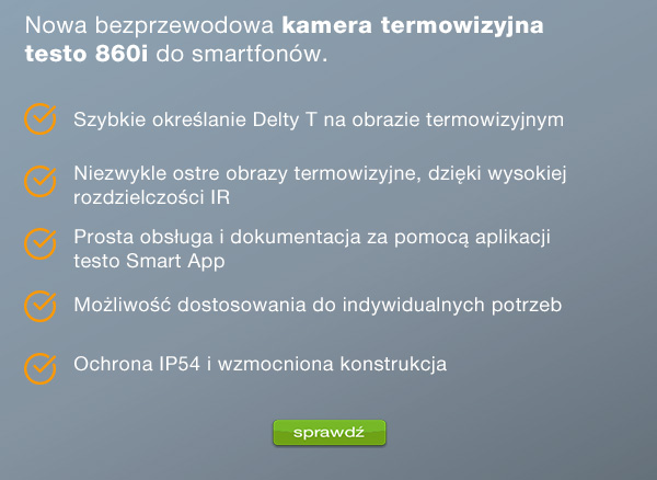 Nowa bezprzewodowa kamera termowizyjna testo 860i-zalety