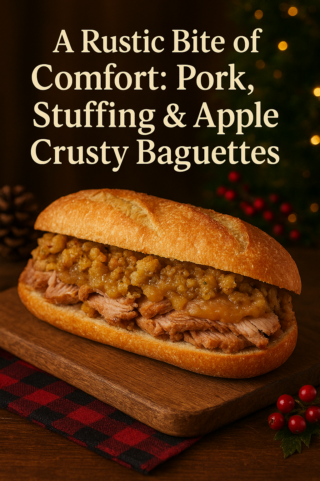 A Rustic Bite of Comfort: Pork, Stuffing & Apple Sauce Crusty Baguettes