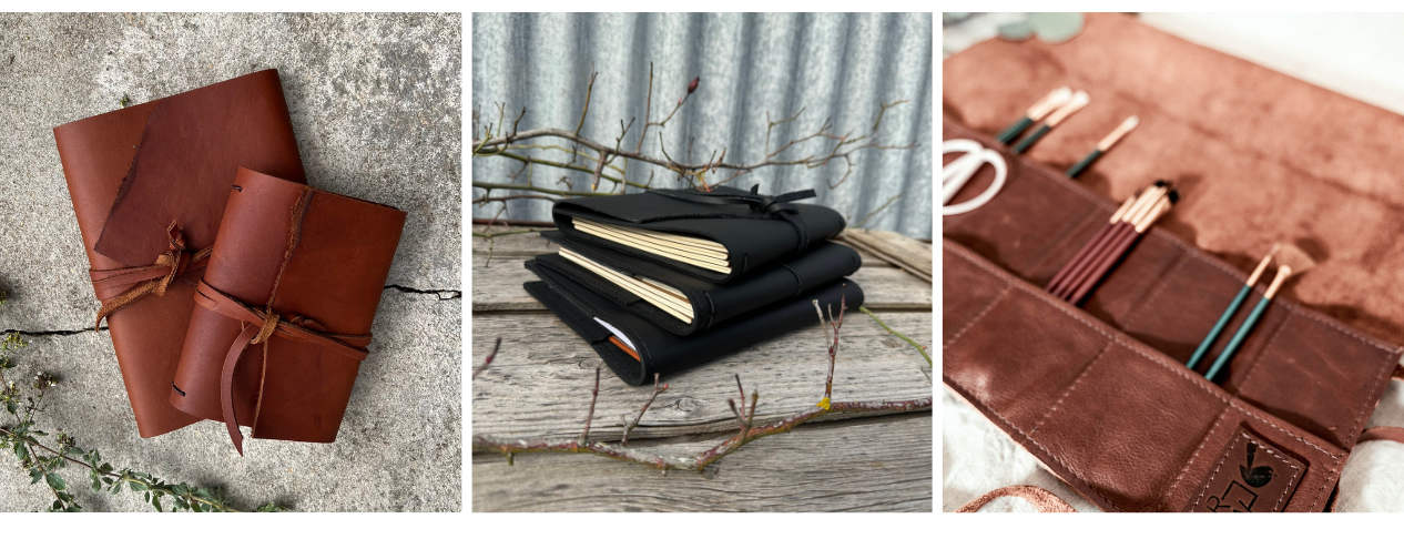 Rustic Wren full-grain leather journal detail