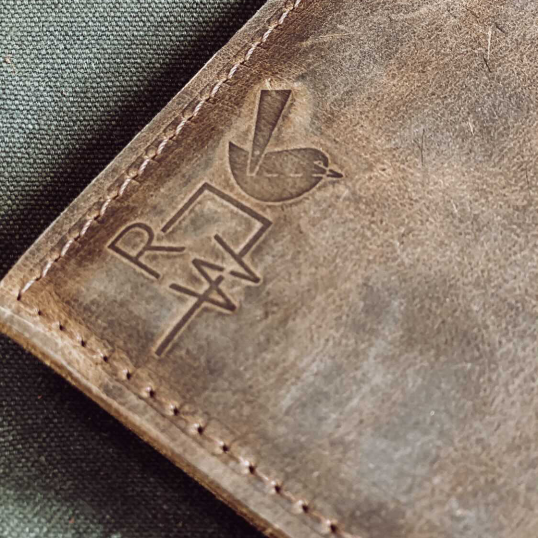 Rustic Whiskey leather, one of Rustic Wren's signature full-grain leathers
