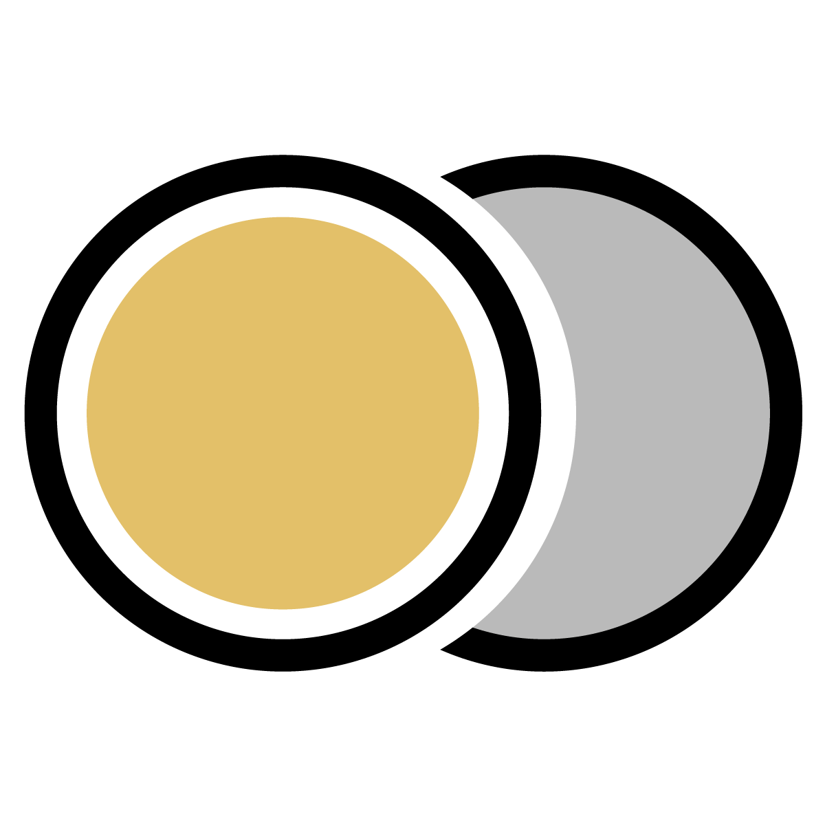 an icon representing two distinguishable pieces