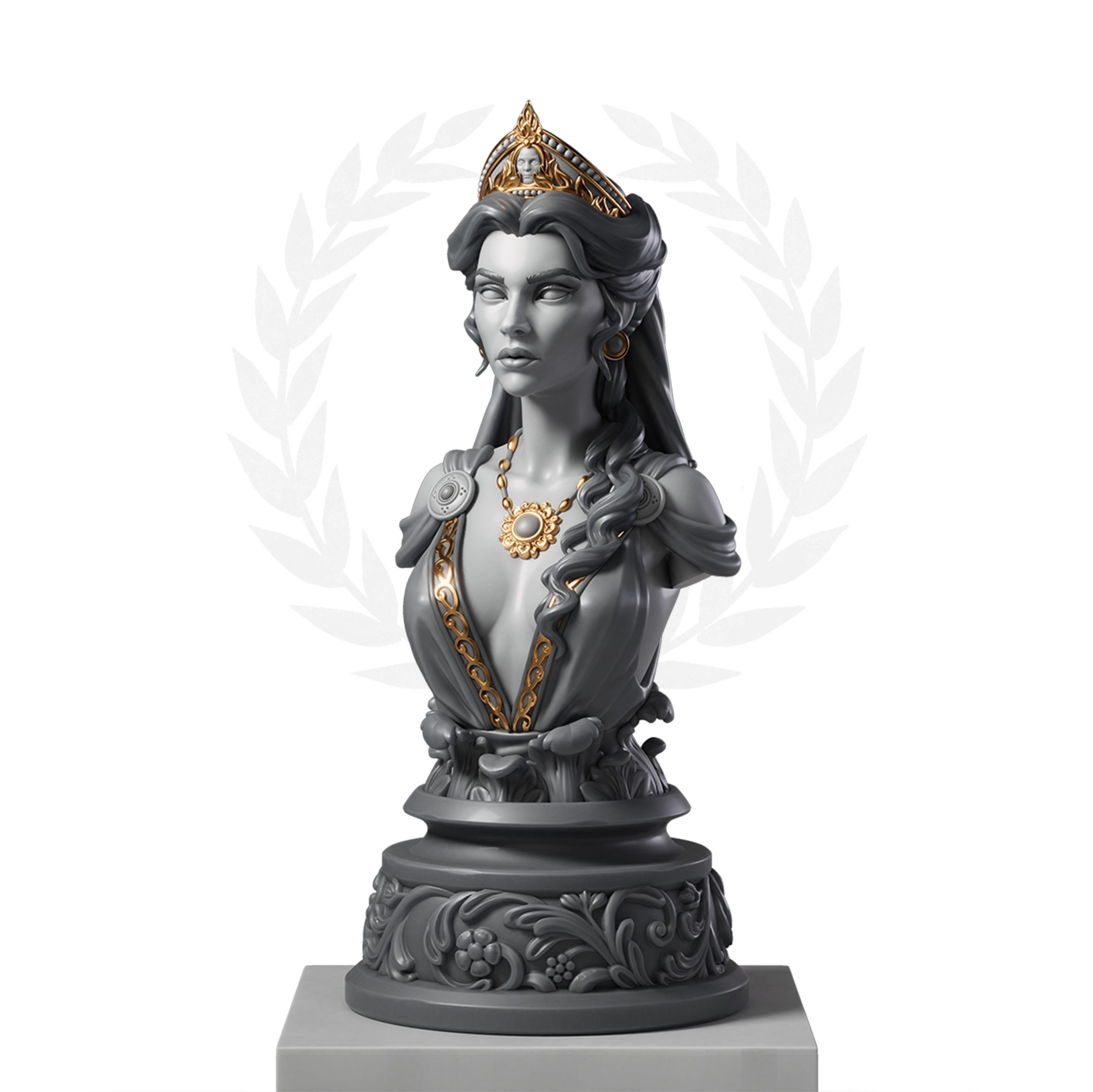 a handcrafted roman queen chess piece for ready 3d print