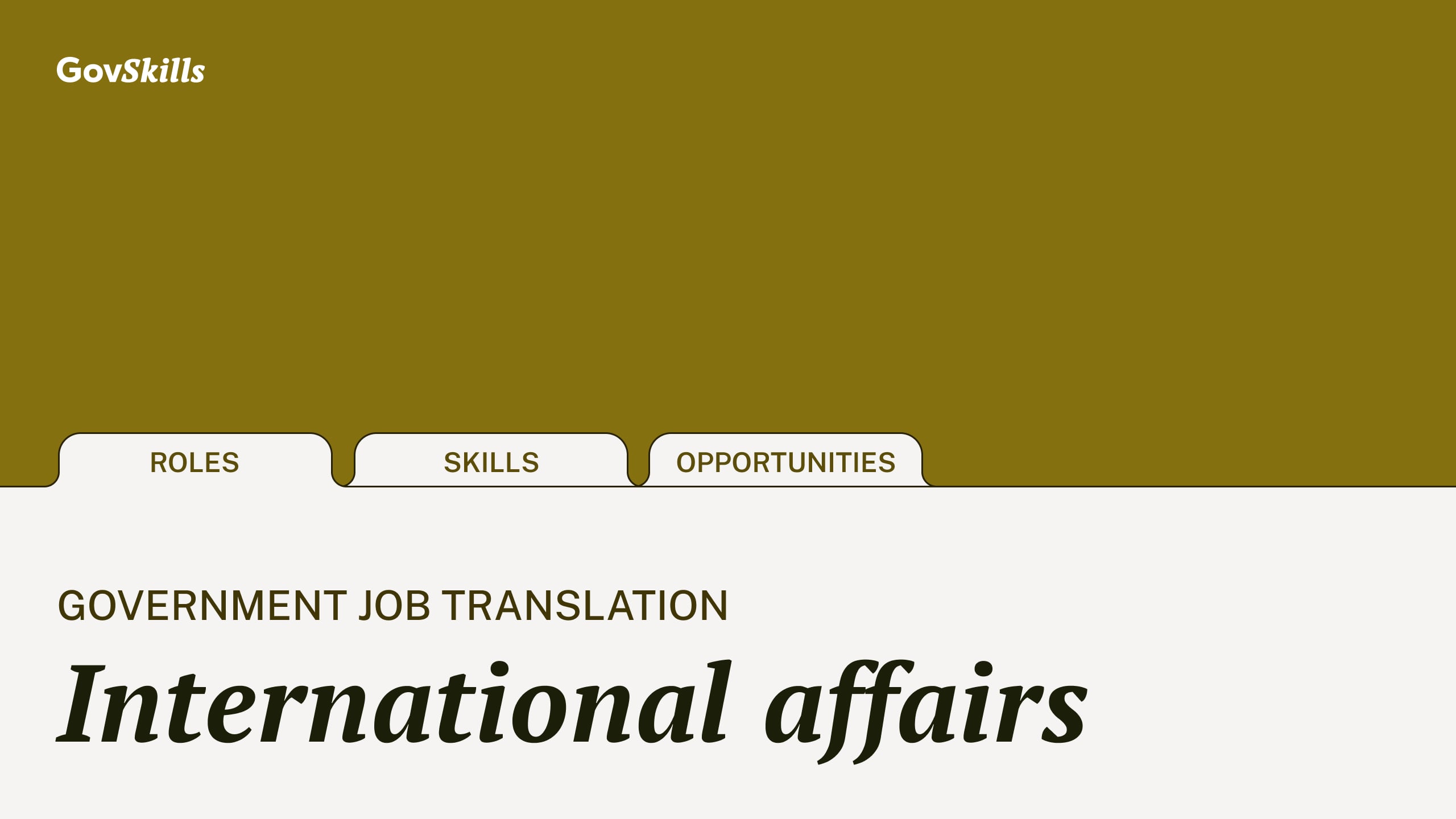 Job Translation: International Affairs