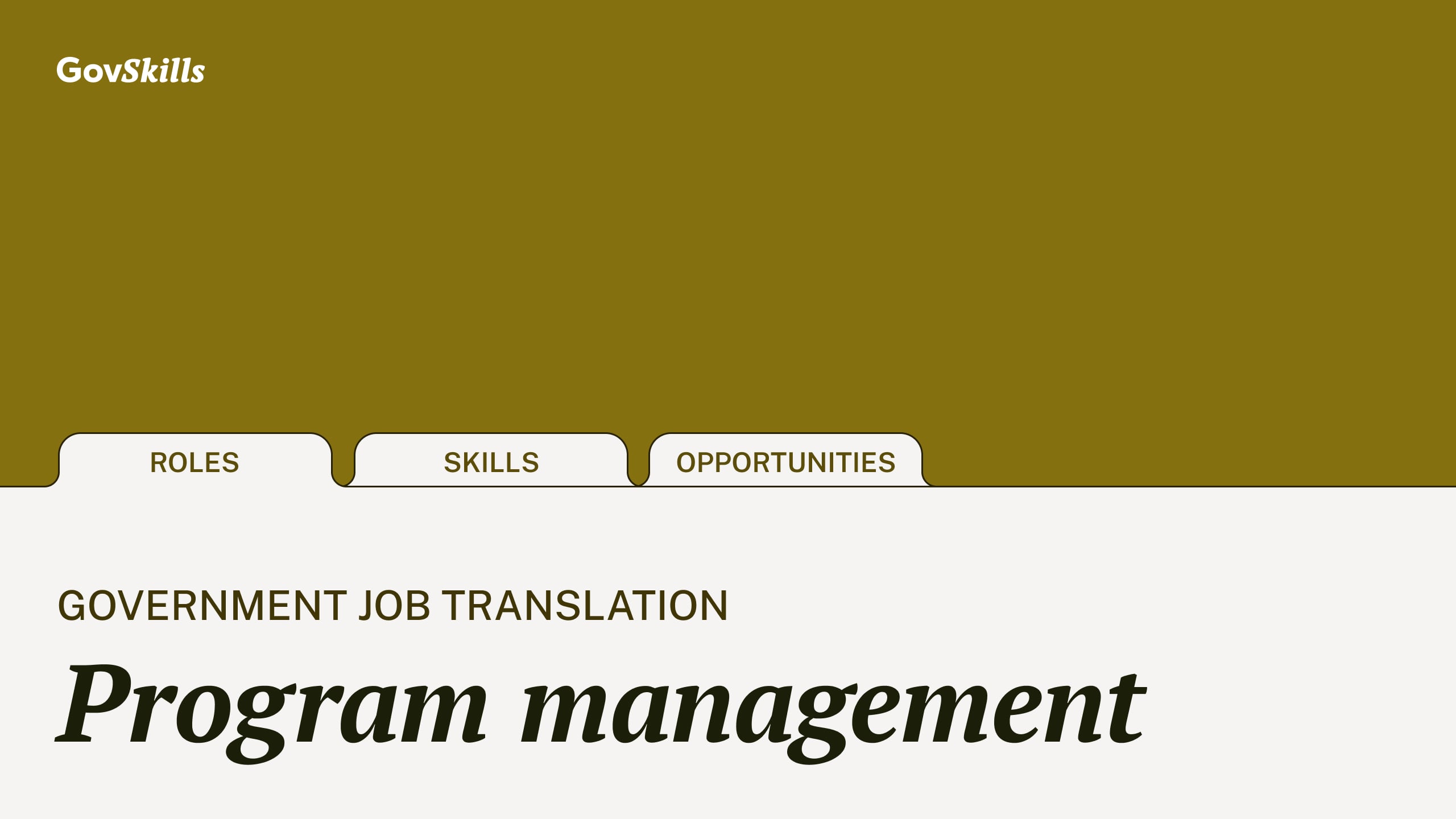 Job Translation: Program Management