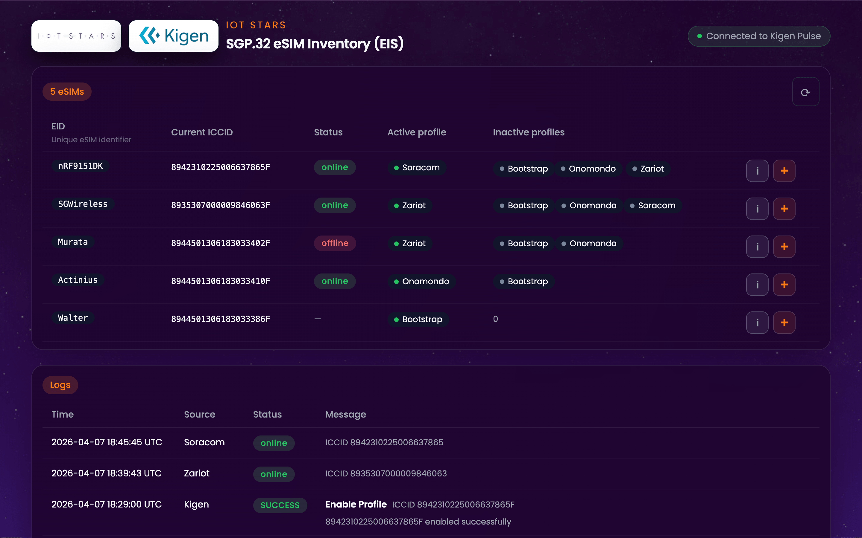 IoT Stars SGP.32 test environment
