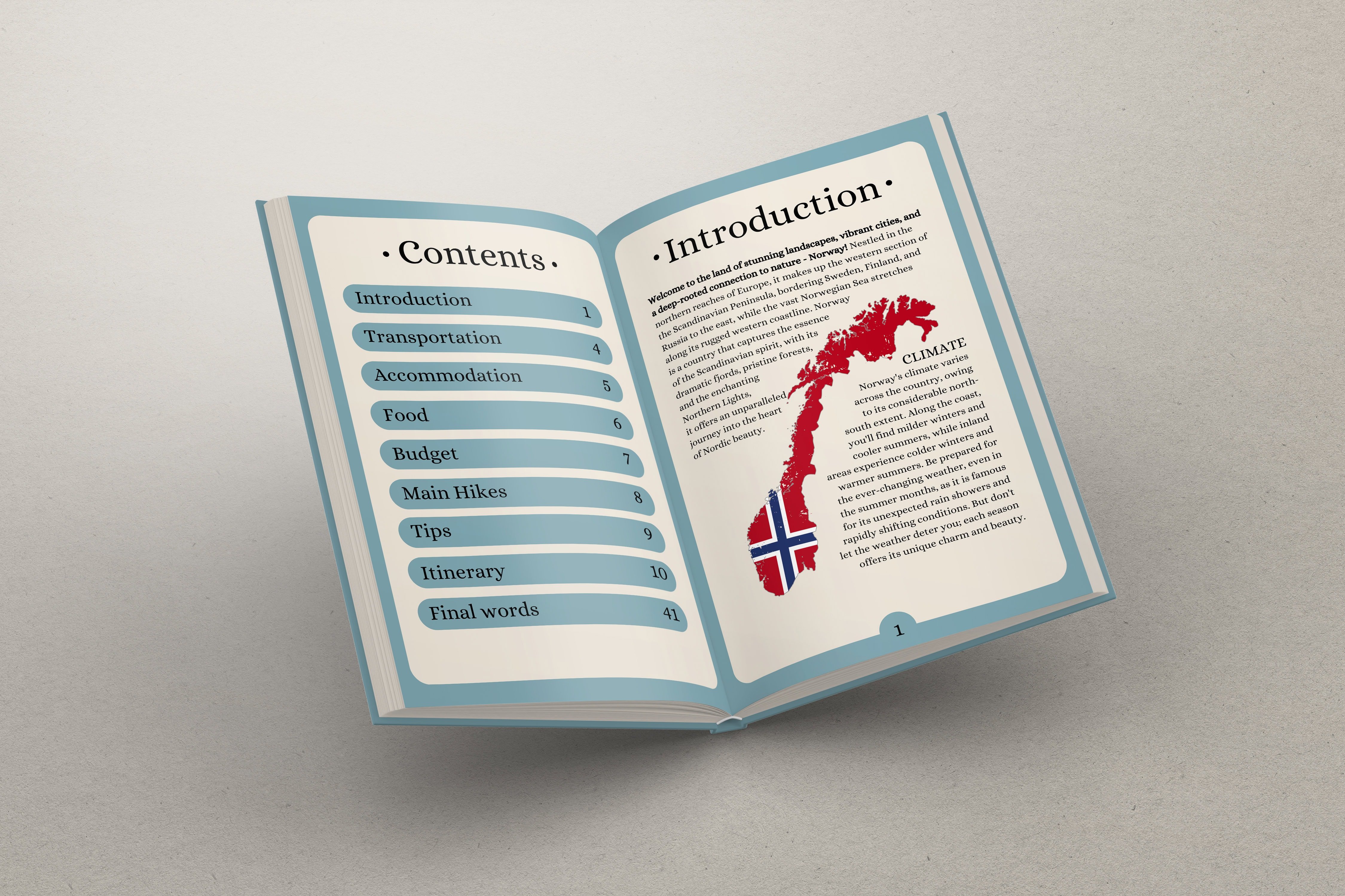 16 day Norway road trip digital travel guide with pinned google maps and notion template