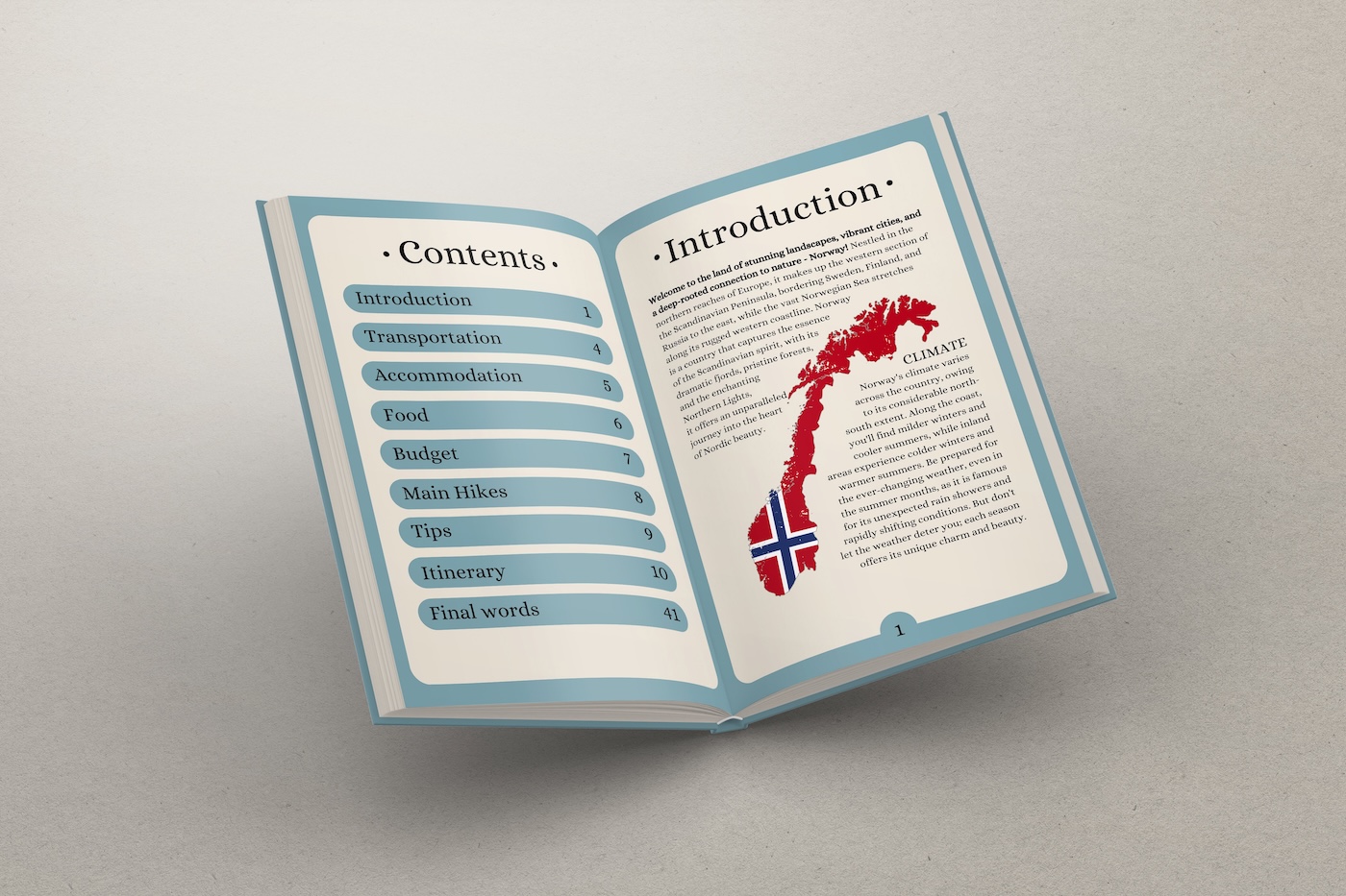 16 day Norway road trip digital travel guide with pinned google maps and notion template
