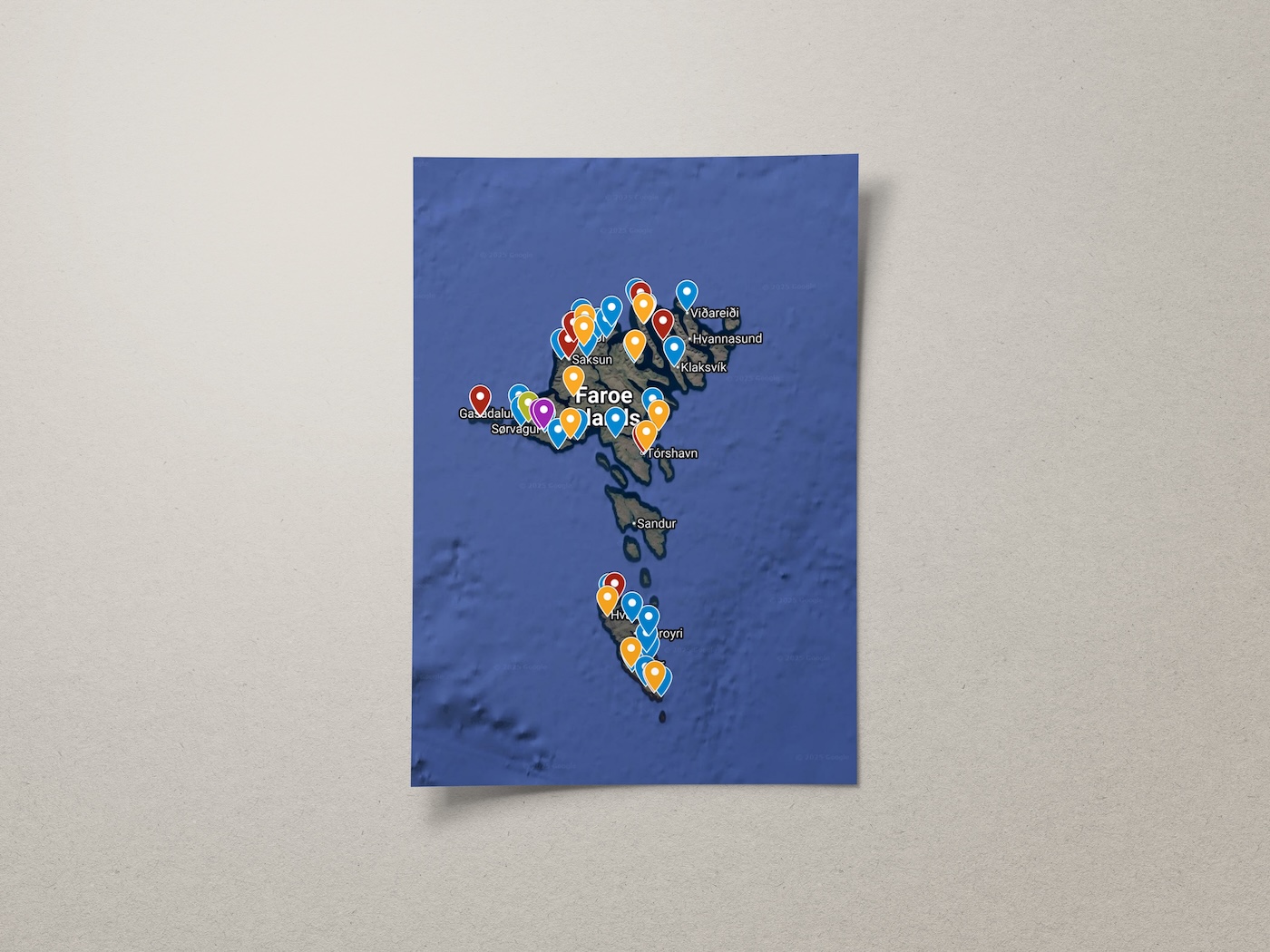 faroe islands road trip digital travel guide with pinned google maps and notion travel template