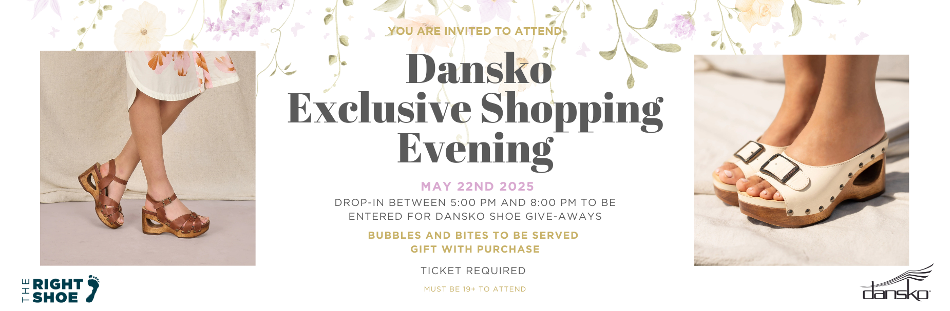 Dansko Spring Shopping Evening, May 22nd 5 - 8 p.m.