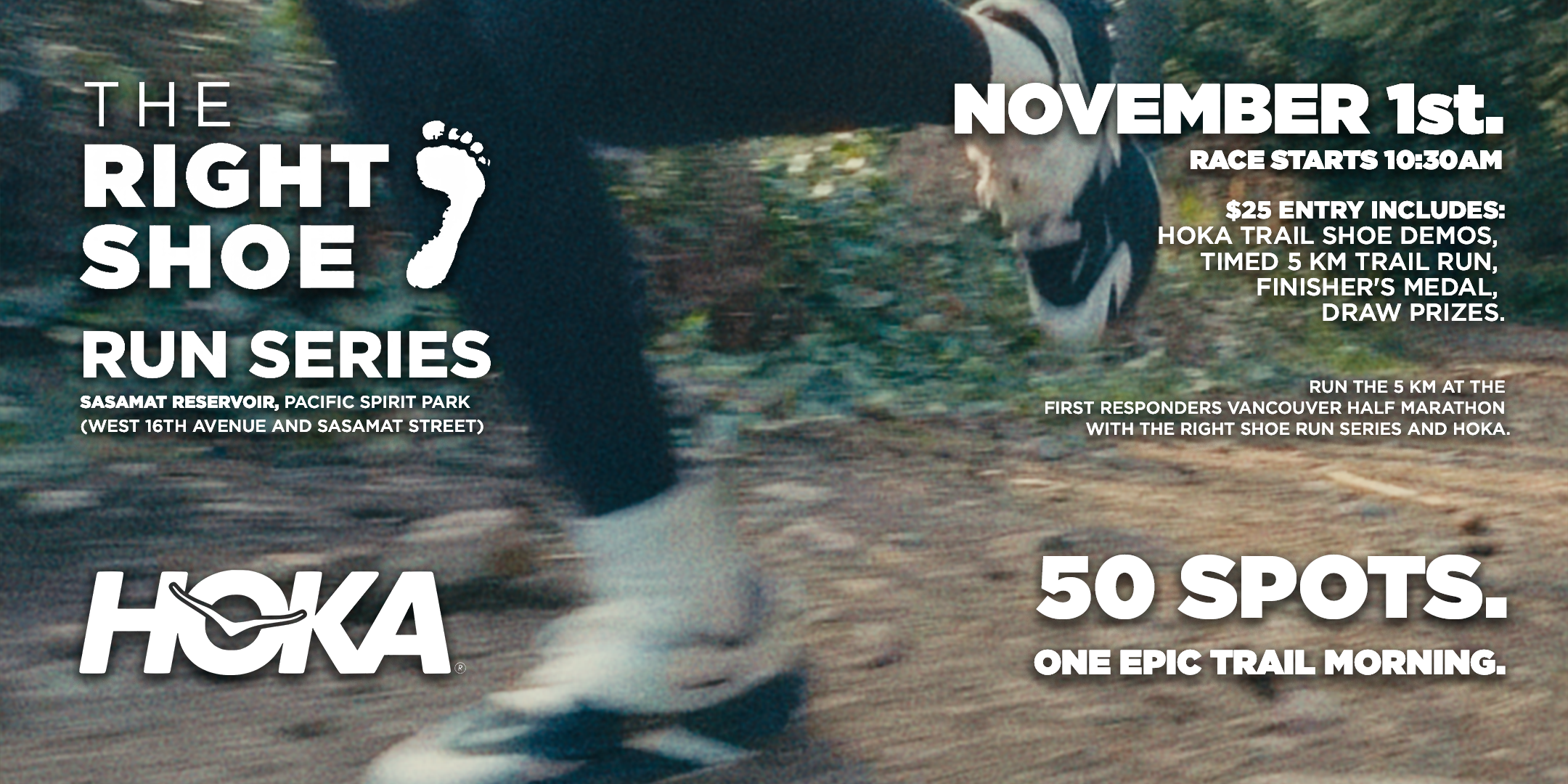 The Right Shoe X HOKA Trail 5 km: Race for Fun! November 1