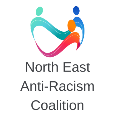 Logo, Image showing 3 characters linking hands. vibrant colours