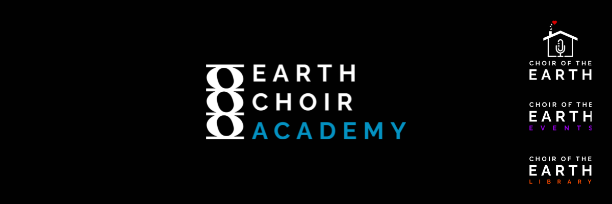 The logos for Choir of the Earth, Earth Choir Academy and Choir of the Earth Events