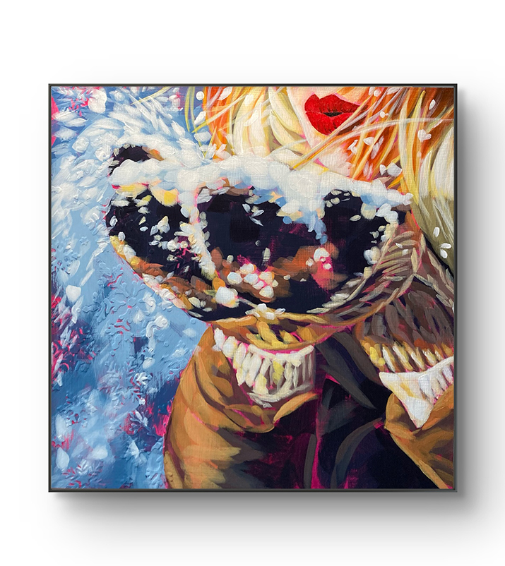 crafticana silvana manoliu romanian modern impressionist paintress painter artist acrylic painting wood panel first snow holiday series