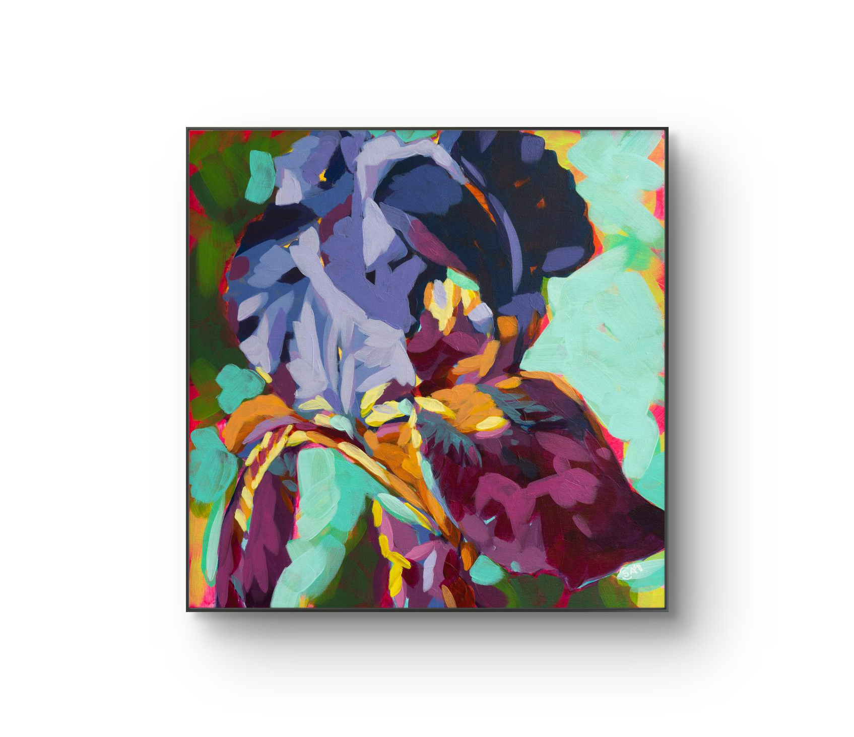 crafticana silvana manoliu romanian modern impressionist paintress painter artist acrylic painting wood panel iris