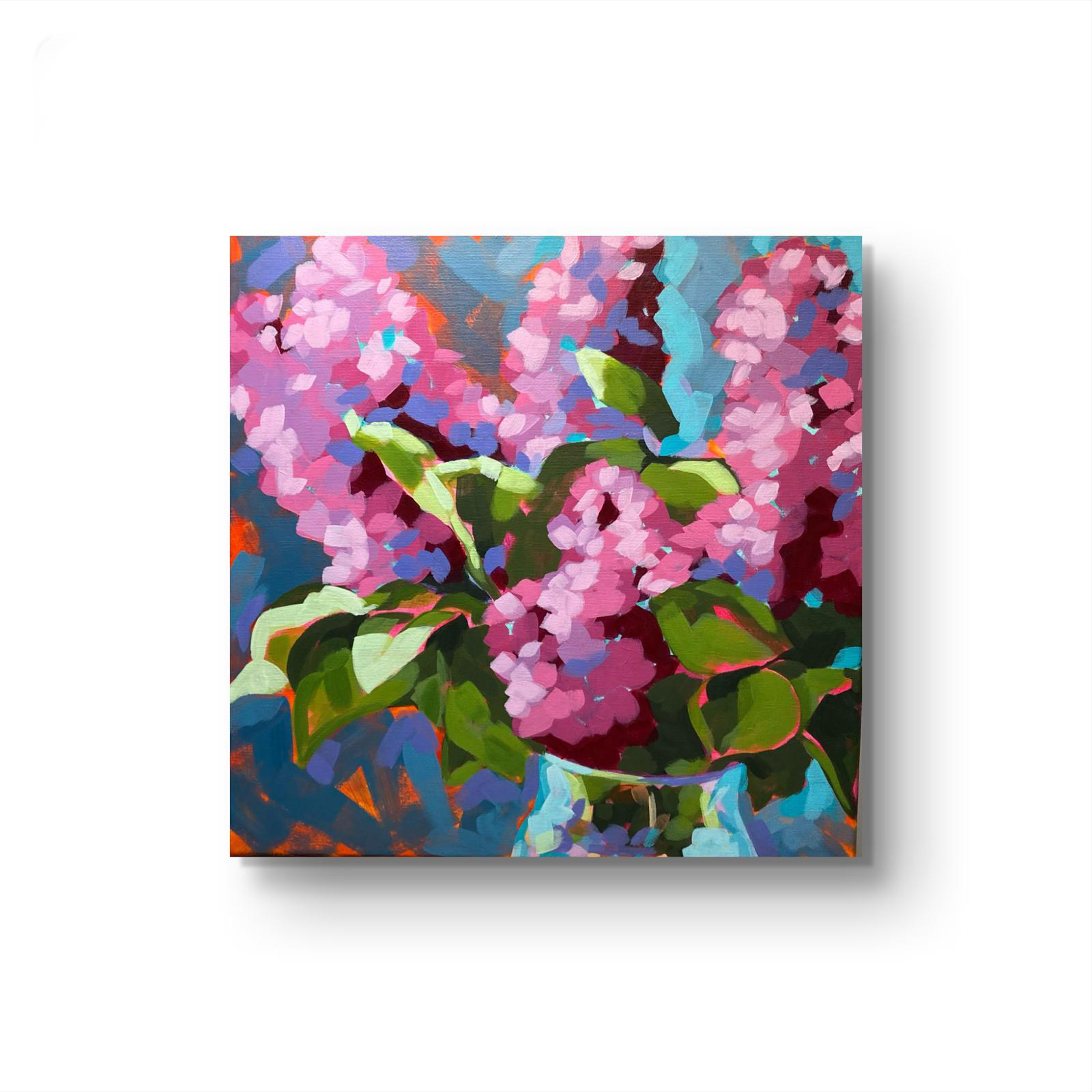 crafticana silvana manoliu romanian modern impressionist paintress painter artist acrylic painting canvas lilacs