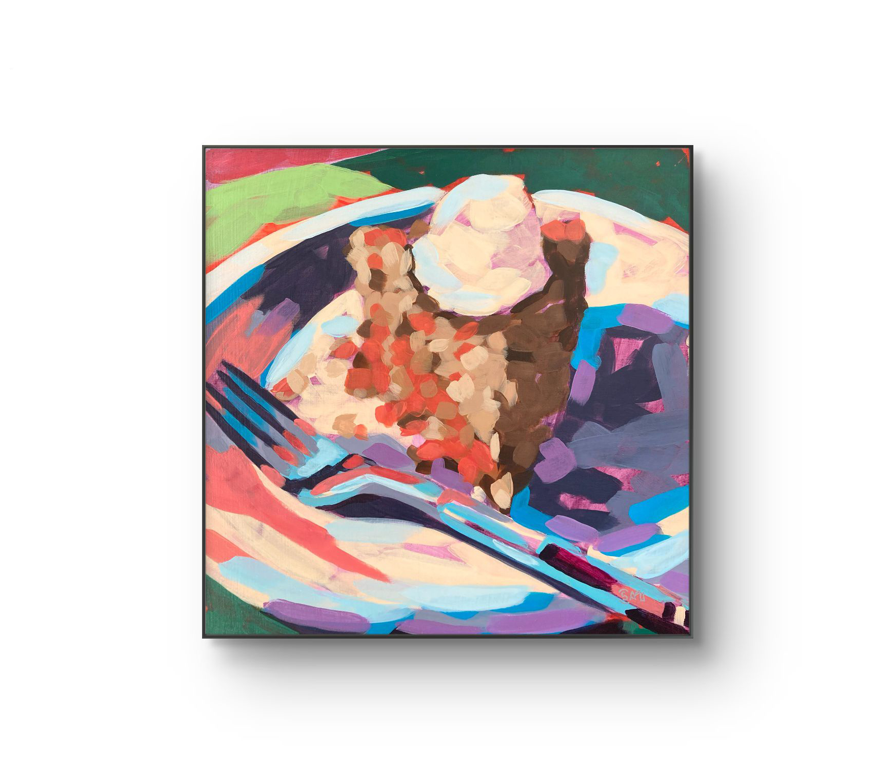 crafticana silvana manoliu romanian modern impressionist paintress painter artist acrylic painting wood panel fork pie autumn series