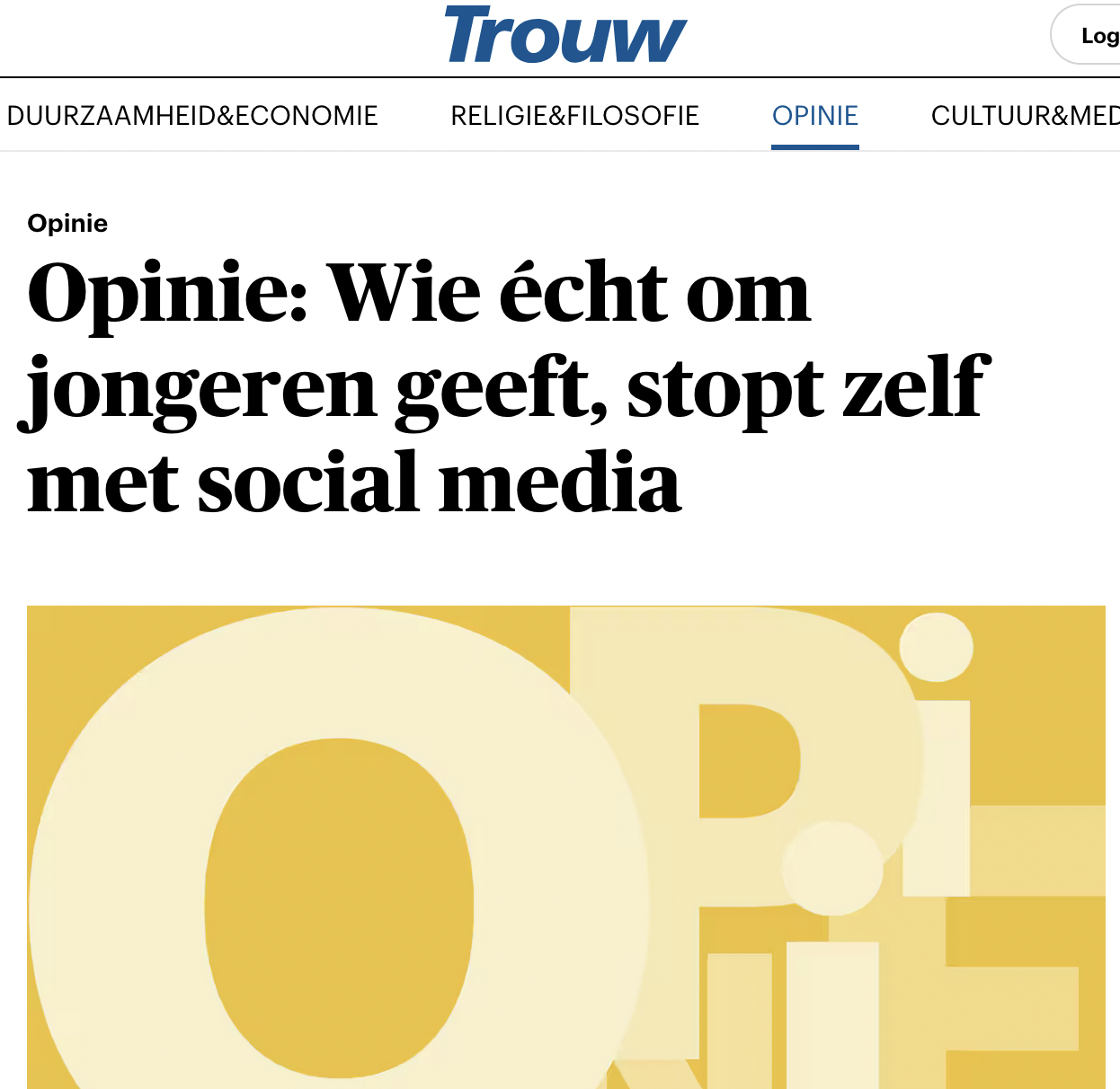 Wie écht om jongeren geeft stopt zelf met social media
