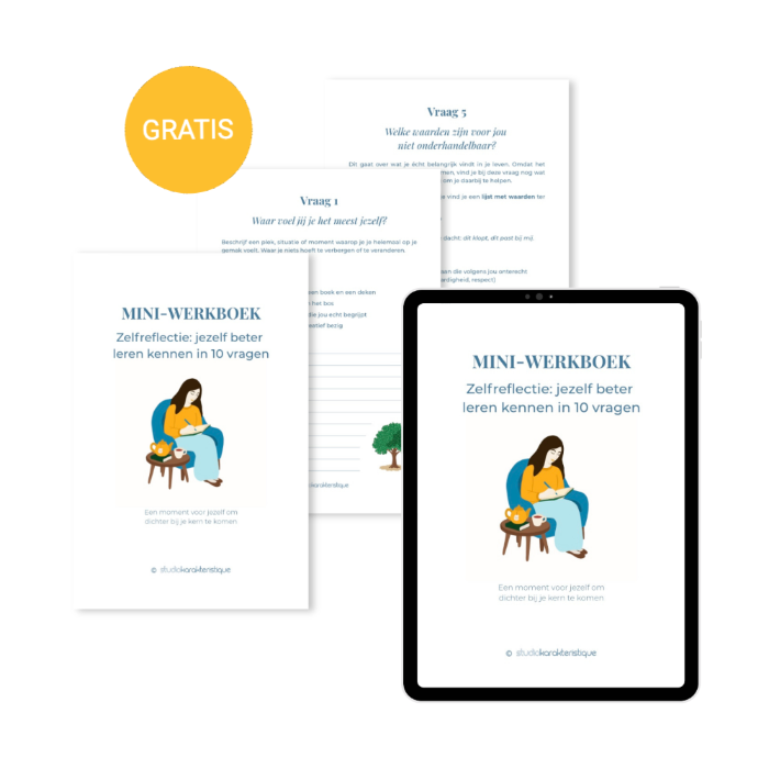Mini-werkboek Zelfreflectie: jezelf beter leren kennen in 10 vragen - Studio Karakteristique