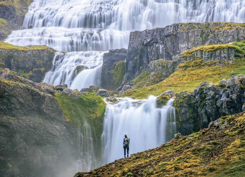 image of mountains with waterfalls in iceland