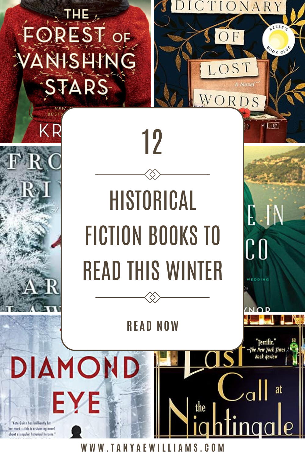 Historical fiction book covers for winter reading