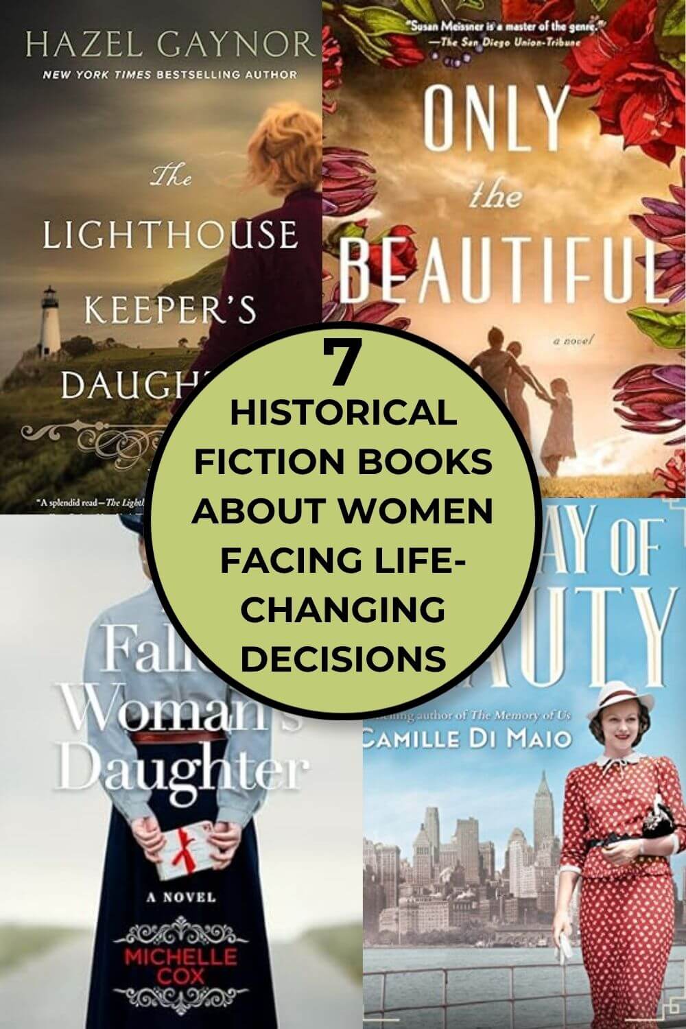 Collage of four book covers with a text overlay: 