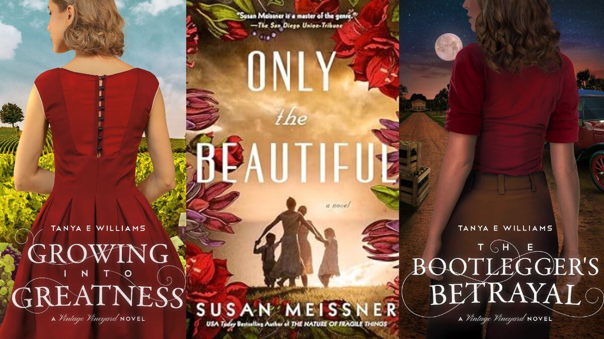 Emotional historical fiction Book covers for Growing into Greatness, Only the Beautiful, and The Bootlegger's Betrayal