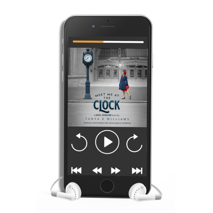 Meet Me at the Clock by Tanya E Williams, an audiobook historical women’s fiction novel set in 1920s Vancouver