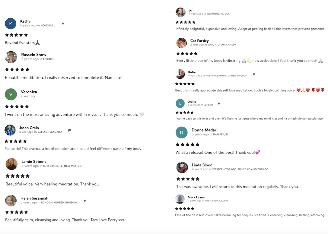 Customer reviews for Breathe and Receive™ transformational somatic breathwork - by Tara Love Perry
