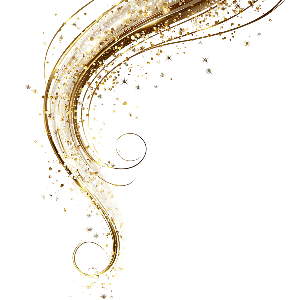 Swirling ornamental decorative golden lines representing flow, ease and breath