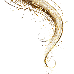 Swirling ornamental decorative golden lines representing flow, ease and breath