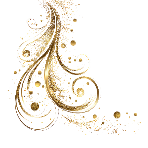 Swirling ornamental decorative golden lines representing flow, ease and breath