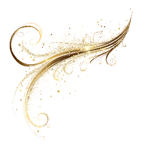 Swirling ornamental decorative golden lines representing flow, ease and breath