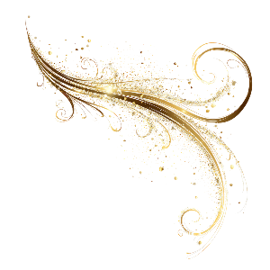 Swirling ornamental decorative golden lines representing flow, ease and breath