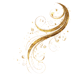 Swirling ornamental decorative golden lines representing flow, ease and breath