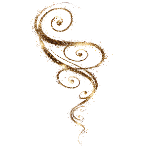 Swirling ornamental decorative golden lines representing flow, ease and breath