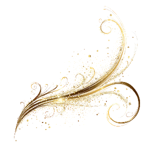 Swirling ornamental decorative golden lines representing flow, ease and breath