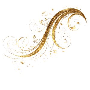 Swirling ornamental decorative golden lines representing flow, ease and breath