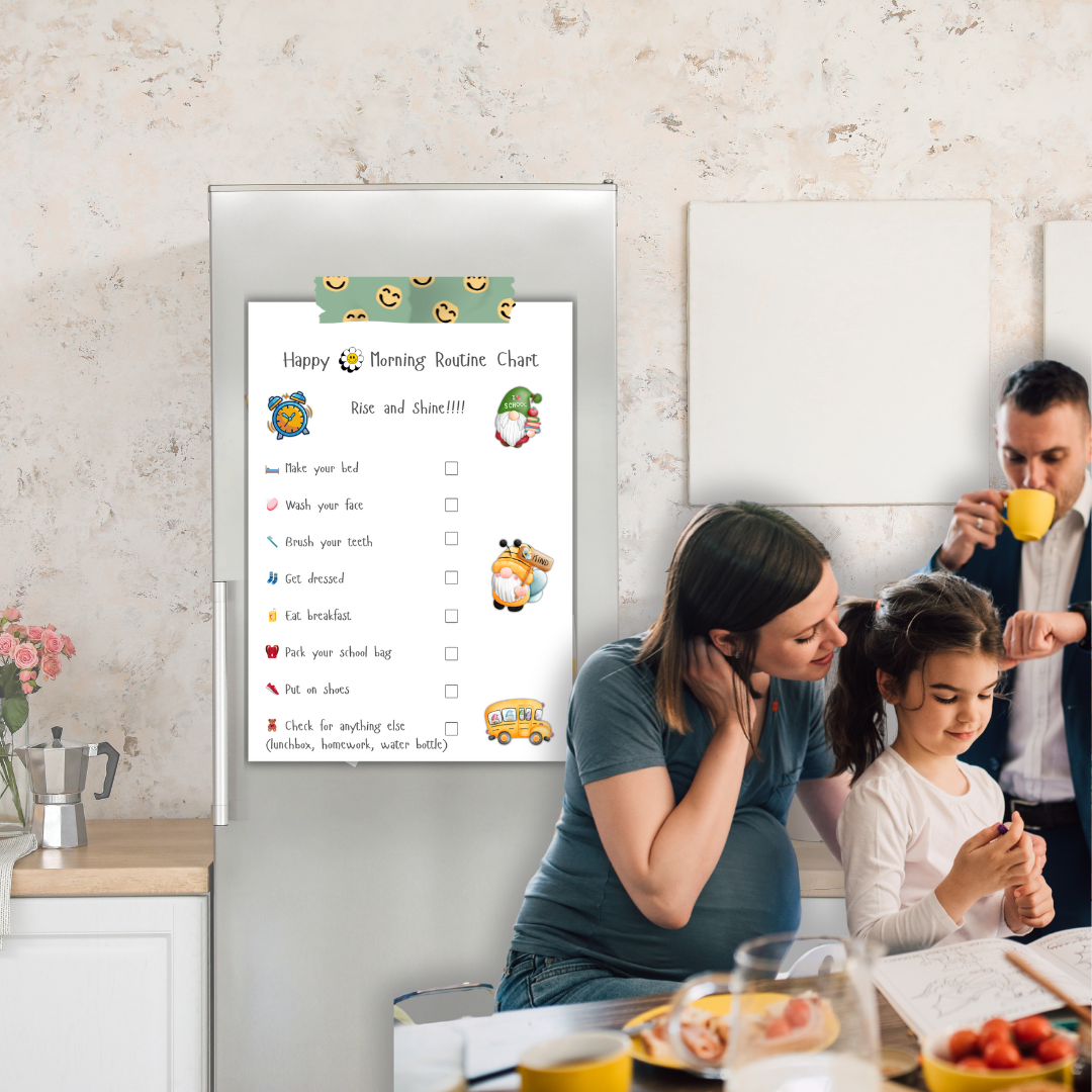 Free Happy Morning Routine Chart for Kids