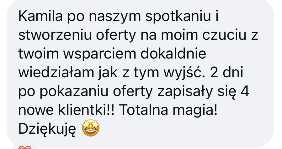 Opinia - 4 nowe klientki po stworzeniu oferty