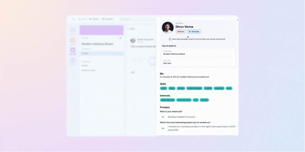Huddled Profiles are now easier to view