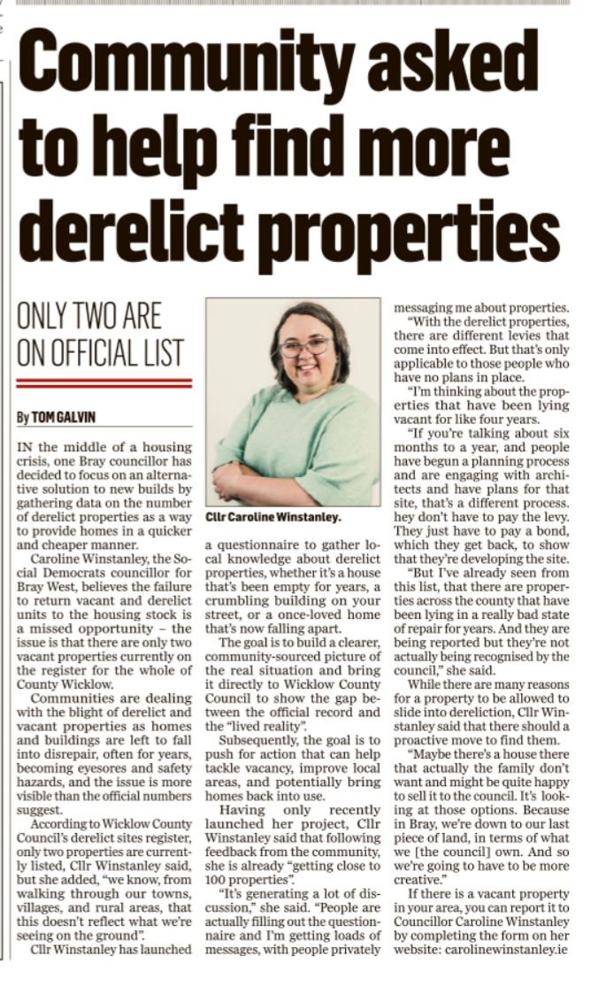 Dereliction survey in the press