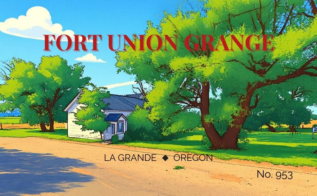 Fort Union Grange image in national parks poster art style.