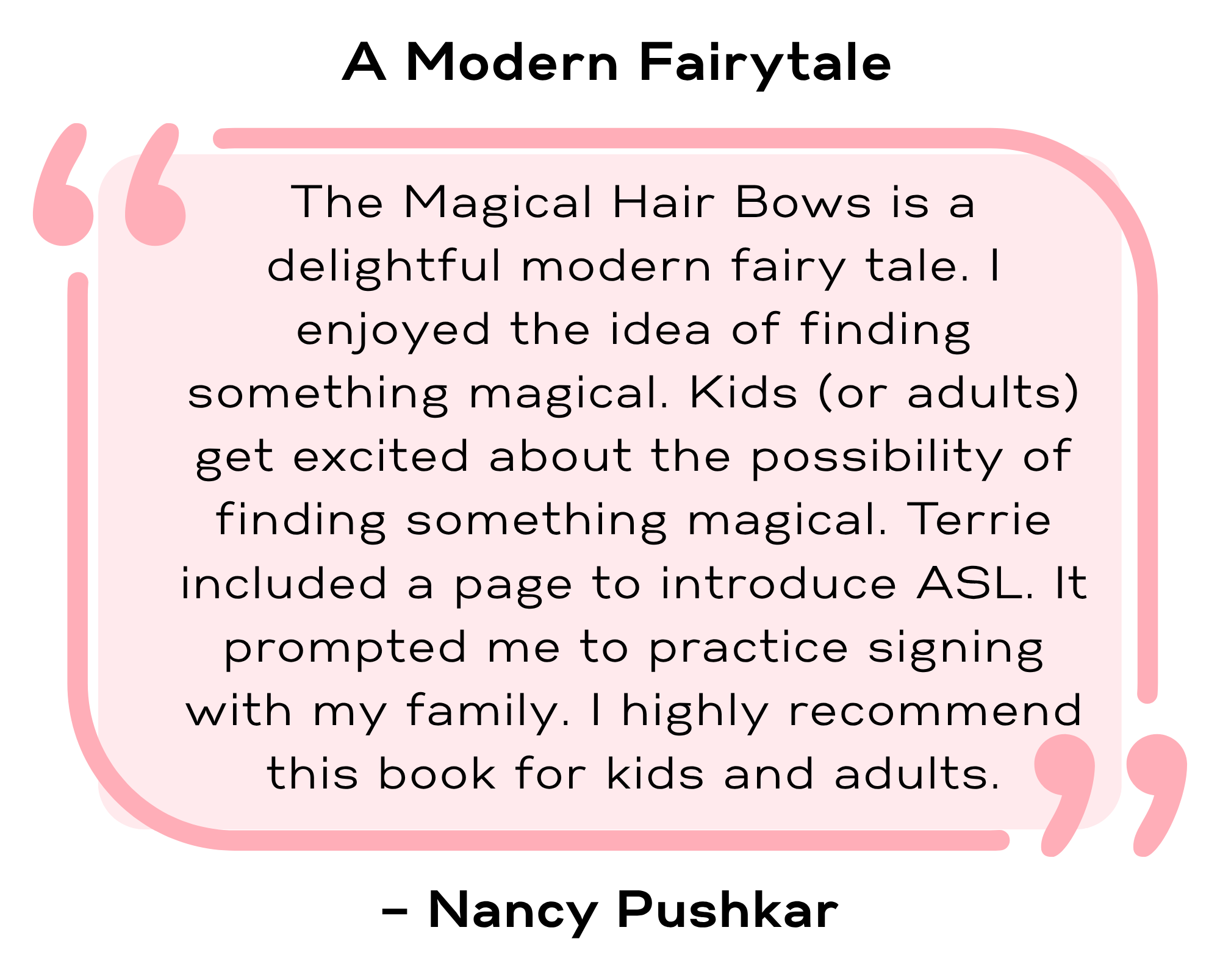 Reader testimonial for Terrie Lynn Birney's children's book