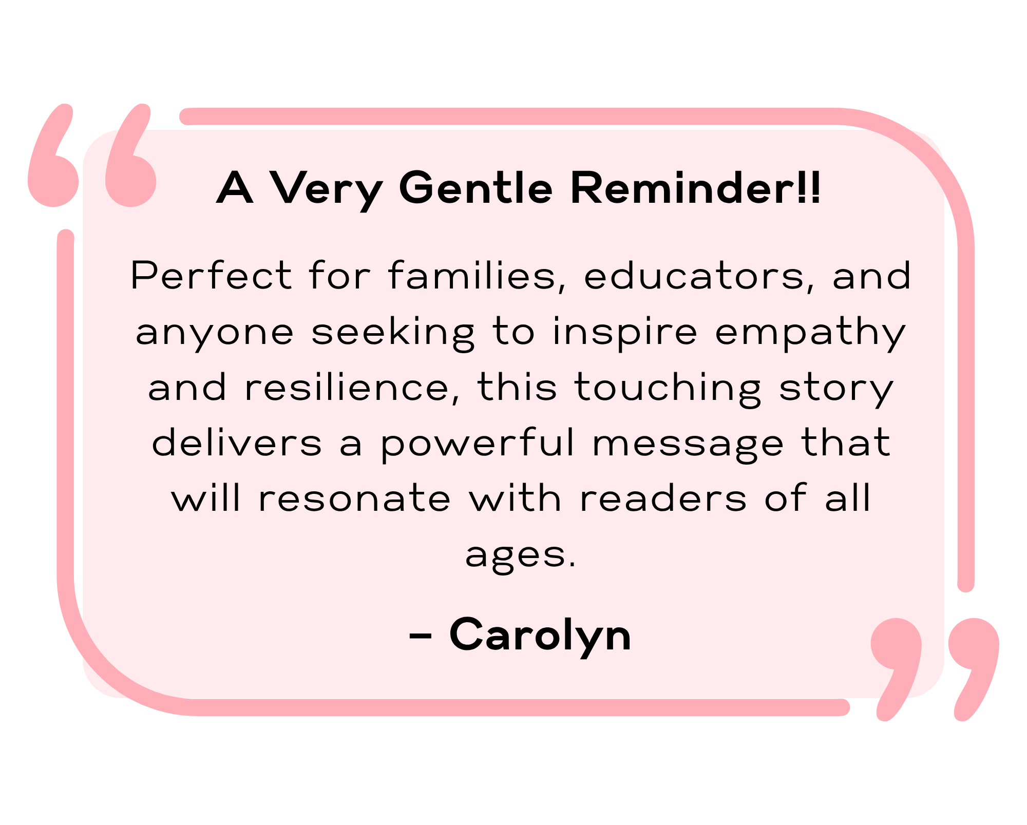 Reader testimonial for Terrie Lynn Birney's children's book