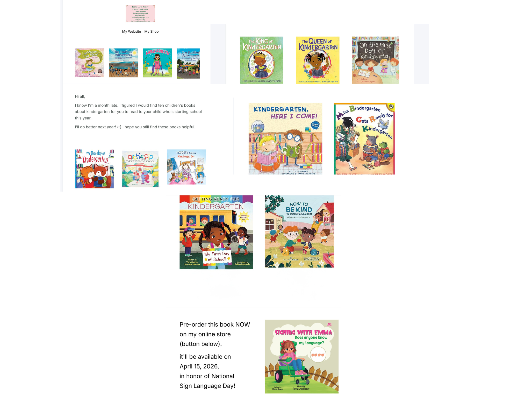 10 Children's books about kindergarten