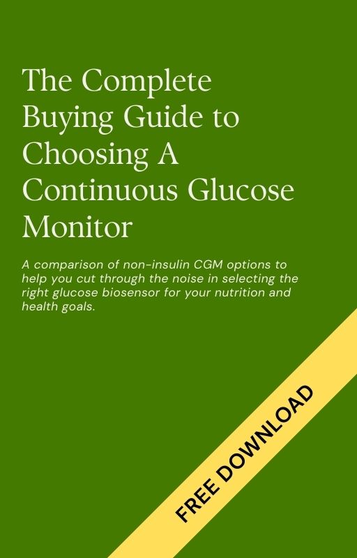 CGM comparison guide cover showing Dexcom Stelo and Abbott Lingo glucose monitors